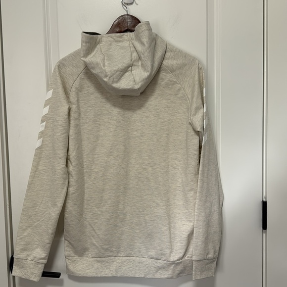 Hummel Go Men’s Long Sleeve Cotton Soccer Hoodie Cream Gray size XS - Picture 4 of 5